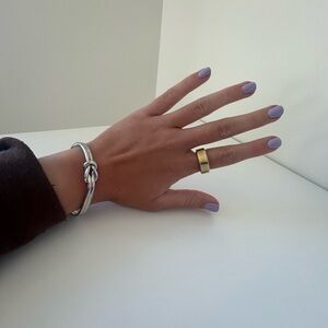 💗 Gucci "Love" Knot Bangle Bracelet in Rhodium Plated 925 Sterling Silver